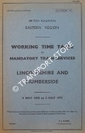 Working Time Table of Mandatory Train Services - Section YC - Lincolnshire and Humberside - 5 May 1975 to 2 May 1976 by British Railways Eastern Region